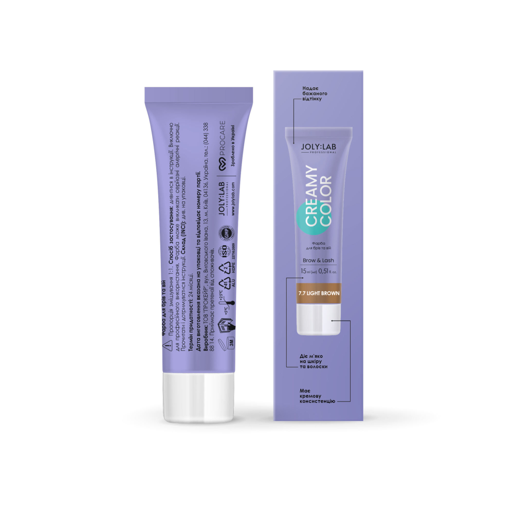 Краска для бровей и ресниц светло-коричневая Creamy Color Joly:Lab